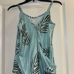 Tropical Leaf Print Women's Top